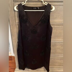 Lauren by Ralph Lauren beaded Black Sleeveless Dress